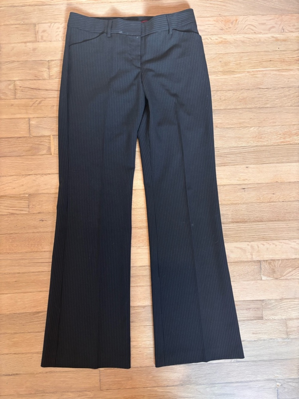 Express Editor Black Pinstripe Dress Pants Size 4 Career Trouser Mid Rise